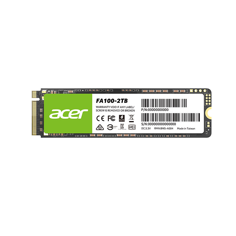 ACER FA100 NVME SSD PCIe Gen3 x4 M.2 2280 Solid State Drive | up to 3300 (R) / 2700 (W) MB/s Speed ACER FA100 NVME SSD PCIe Gen3 x4 M.2 2280 Solid State Drive | up to 3300 (R) / 2700 (W) MB/s Speed